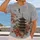 Japanese Pagoda, Maple Leaves and Crane for Autumn Outings and Everyday Wear All-over Print Unisex T-shirt - 2