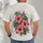 Pink Hibiscus and Tropical Leaves for Summer Getaways and Beachside Weekend Style All-over Print Unisex T-shirt - 4