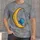 Golden Crescent Moon and Blue Bird for Dreamy Nighttime Casual Wear for All Ages All-over Print Unisex T-shirt - 1
