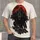Three-Headed Black Wolf Beneath Blood Red Moon for Gothic Nights and Outdoor Adventures All-over Print Unisex T-shirt - 1