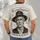 Vintage Hat-Wearing Man Portrait for Thoughtful Casual Style and Everyday Wear All-over Print Unisex T-shirt - 4