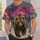 Grizzly Bear at a Pink Mountain Twilight for Nature Lovers and Outdoor Adventures All-over Print Unisex T-shirt - 6