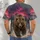 Grizzly Bear at a Pink Mountain Twilight for Nature Lovers and Outdoor Adventures All-over Print Unisex T-shirt - 4