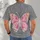 Pink Butterfly on Washed Gray for Casual Outings, Youth Style, and Everyday Wear Unisex All-over Print Unisex T-shirt - 4