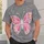 Pink Butterfly on Washed Gray for Casual Outings, Youth Style, and Everyday Wear Unisex All-over Print Unisex T-shirt - 6