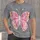 Pink Butterfly on Washed Gray for Casual Outings, Youth Style, and Everyday Wear Unisex All-over Print Unisex T-shirt - 1