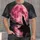 Howling Wolf and Pink Full Moon Night Scene for Outdoor Adventures and Nature Lovers All-over Print Unisex T-shirt - 1
