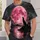 Howling Wolf and Pink Full Moon Night Scene for Outdoor Adventures and Nature Lovers All-over Print Unisex T-shirt - 6