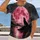 Howling Wolf and Pink Full Moon Night Scene for Outdoor Adventures and Nature Lovers All-over Print Unisex T-shirt - 2
