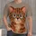 Rust Red Cat With Teal Glasses for Relaxed Everyday Style and Playful Cat Lovers All-over Print Unisex T-shirt - 1