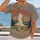 Vintage Geyser Sunset Landscape for Hiking Adventures and Outdoor Nature Lovers Travel All-over Print Unisex T-shirt - 2