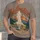 Vintage Geyser Sunset Landscape for Hiking Adventures and Outdoor Nature Lovers Travel All-over Print Unisex T-shirt - 1
