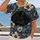 Sleeping Black Cat Among Blue and Beige Flowers for Cozy Everyday Casual Style All-over Print Unisex T-shirt - 2