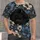 Sleeping Black Cat Among Blue and Beige Flowers for Cozy Everyday Casual Style All-over Print Unisex T-shirt - 1