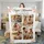 Personalized Joyful Memories Family Photo Blanket – Custom 5 Picture Floral Collage Fleece Throw, Christmas Gift for Mom - 5