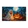 Ghost Child And Glowing Pumpkin Under a Full Moon For Whimsical Halloween Nights Doormat - 6