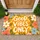 Orange Floral Good Vibes Only Garden Style for Cheerful Everyday Home Entryways Doormat - 1
