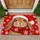 Santa Hat Bunny with Snowflakes for a Cozy Christmas Home, Holiday Animal Lovers Doormat - 1