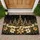 Golden Christmas Trees and Poinsettias for Elegant Holiday Season Home Decor Style Doormat - 1