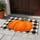 Orange Pumpkin on Black Ivory Buffalo Check for Cozy Autumn Entryway Seasonal Decor Doormat - 4