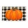 Orange Pumpkin on Black Ivory Buffalo Check for Cozy Autumn Entryway Seasonal Decor Doormat - 6