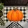 Orange Pumpkin on Black Ivory Buffalo Check for Cozy Autumn Entryway Seasonal Decor Doormat - 5