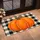 Orange Pumpkin on Black Ivory Buffalo Check for Cozy Autumn Entryway Seasonal Decor Doormat - 2