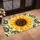 Golden Sunflower With Green Paisley Accents for Cheerful Farmhouse Entryway Style Doormat - 2