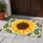 Golden Sunflower With Green Paisley Accents for Cheerful Farmhouse Entryway Style Doormat - 4