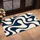 Navy Blue and Ivory Organic Curves for Calm Coastal Entryway and Modern Home Style Doormat - 2