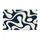 Navy Blue and Ivory Organic Curves for Calm Coastal Entryway and Modern Home Style Doormat - 6