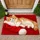 Ginger Kitten Resting on Santa Hat for Cozy Christmas Cheer for Cat Lovers Everywhere Doormat - 1
