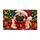 Santa Hat Pug and Festive Lights for Christmas Cheer in Cozy Homes and Pet Lovers Doormat - 6