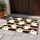 Cute White Ghosts on Black and Tan Stripes for Spooky Seasonal Entryway Charm Doormat - 4