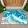Vivid Blue Butterfly Ocean Waves for Coastal Summer Home Style and Nature Lovers Doormat - 1