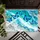 Vivid Blue Butterfly Ocean Waves for Coastal Summer Home Style and Nature Lovers Doormat - 5