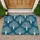 Ivory Tree Silhouettes on Deep Teal for Calm Nature-Inspired Entryways and Cozy Homes Doormat - 1