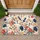 Red-Crowned Crane and Blossom Birds for Serene Nature-Inspired Home Entryway Style Doormat - 1