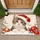 Wide-Eyed Santa Hat Kitten With Snowy Christmas Ornaments For Cozy Holiday Home Decor Doormat - 1