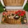 Sleeping Longhaired Kitten in Woven Basket for Cozy Cat Lovers and Cottage Homes Doormat - 1