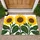 Three Sunflower Garden Blooms for Cheerful Farmhouse Entryway and Cottage Living Style Doormat - 1