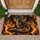 Dark Silver Dragon Beside Flames for Fantasy Home Entryway and Dragon-Loving Households Doormat - 1
