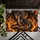 Dark Silver Dragon Beside Flames for Fantasy Home Entryway and Dragon-Loving Households Doormat - 5