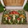Red Mushroom Stained Glass Woodland Scene for Whimsical Cottage Entryways and Nature Lovers Doormat - 1