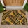 Vintage Black Fern Leaves on Golden Ochre for Earthy Nature Inspired Entryways Doormat - 1