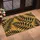 Vintage Black Fern Leaves on Golden Ochre for Earthy Nature Inspired Entryways Doormat - 2