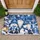 Blue Christmas Gnomes in a Snowy Evergreen Forest for Cozy Seasonal Home Decor and Cheer Doormat - 1