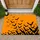 Black Bat Flock on Golden Orange for Halloween Entryway and Seasonal Home Decorating Doormat - 1