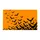 Black Bat Flock on Golden Orange for Halloween Entryway and Seasonal Home Decorating Doormat - 6