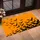 Black Bat Flock on Golden Orange for Halloween Entryway and Seasonal Home Decorating Doormat - 2